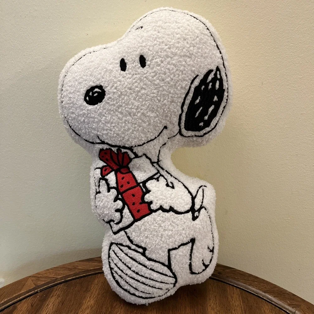 Peanuts Snoopy Christmas Pillow Holiday Sherpa Plush Cushion Home Decor 19